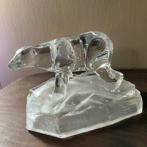 Vintage Lead Crystal Cristal D’arques Polar Bear on Iceberg Figure